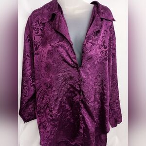 Victoria's Secret Vintage Victorian Purple Notched Collar Relaxed Robe(#102)